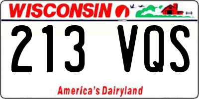 WI license plate 213VQS