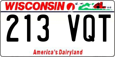 WI license plate 213VQT