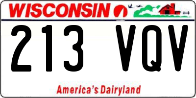 WI license plate 213VQV