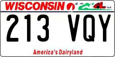 WI license plate 213VQY