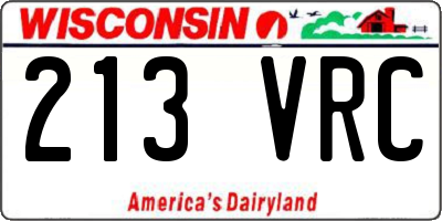 WI license plate 213VRC