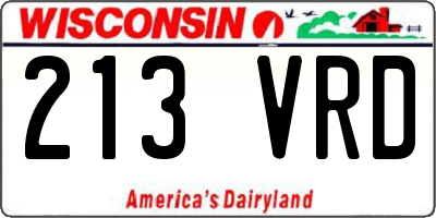 WI license plate 213VRD