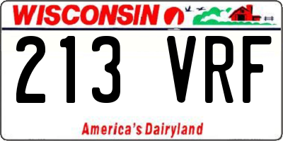 WI license plate 213VRF