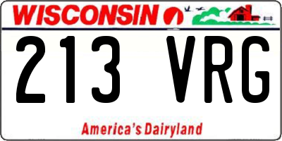WI license plate 213VRG