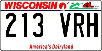 WI license plate 213VRH