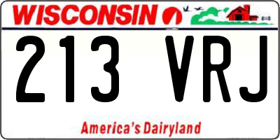 WI license plate 213VRJ