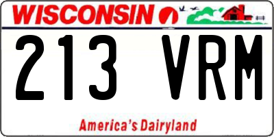 WI license plate 213VRM