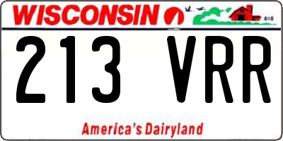 WI license plate 213VRR