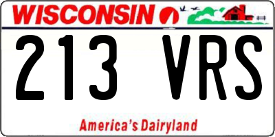 WI license plate 213VRS