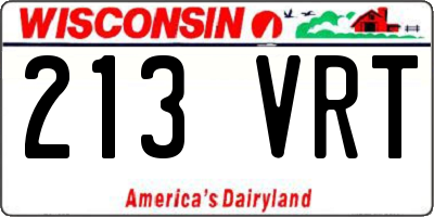 WI license plate 213VRT
