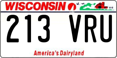 WI license plate 213VRU