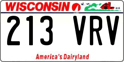 WI license plate 213VRV