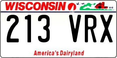 WI license plate 213VRX