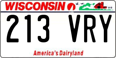 WI license plate 213VRY