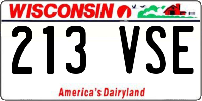 WI license plate 213VSE
