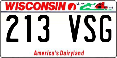 WI license plate 213VSG