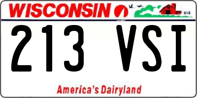 WI license plate 213VSI