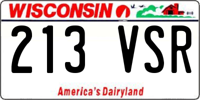 WI license plate 213VSR