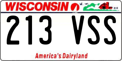 WI license plate 213VSS