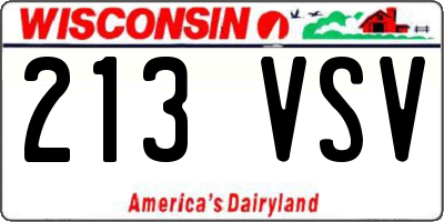 WI license plate 213VSV