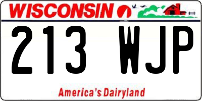 WI license plate 213WJP
