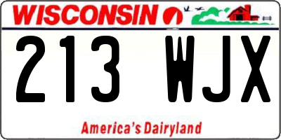 WI license plate 213WJX