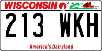 WI license plate 213WKH