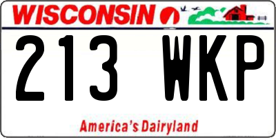 WI license plate 213WKP