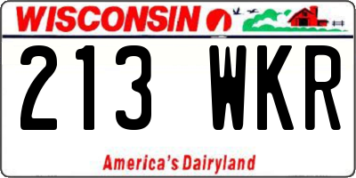 WI license plate 213WKR
