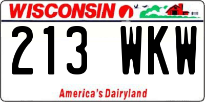 WI license plate 213WKW