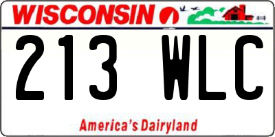 WI license plate 213WLC