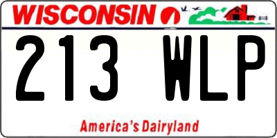 WI license plate 213WLP