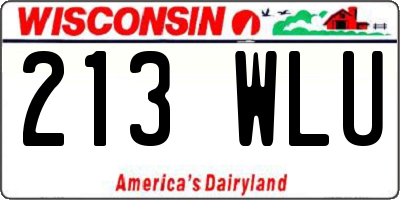 WI license plate 213WLU