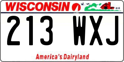 WI license plate 213WXJ