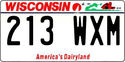 WI license plate 213WXM