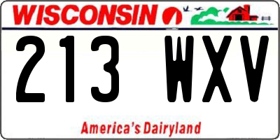 WI license plate 213WXV