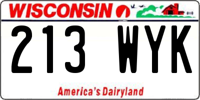 WI license plate 213WYK