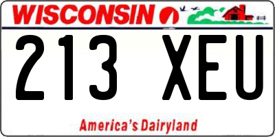 WI license plate 213XEU