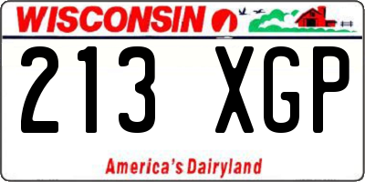 WI license plate 213XGP