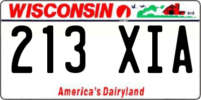 WI license plate 213XIA
