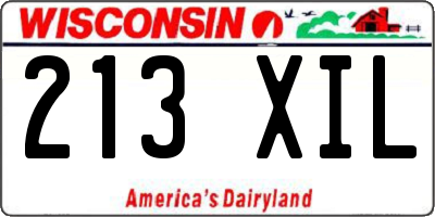WI license plate 213XIL