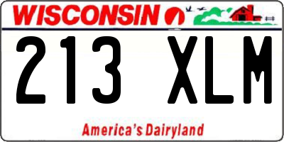 WI license plate 213XLM
