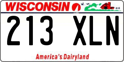 WI license plate 213XLN