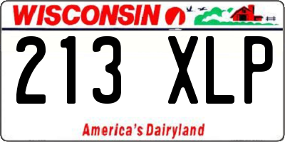 WI license plate 213XLP