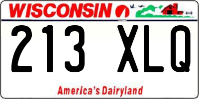 WI license plate 213XLQ