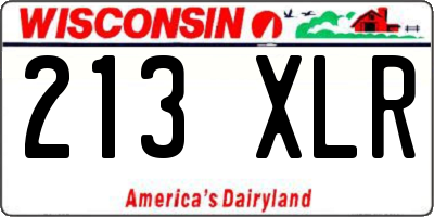 WI license plate 213XLR
