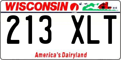 WI license plate 213XLT
