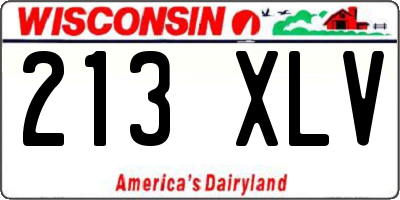 WI license plate 213XLV