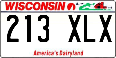 WI license plate 213XLX