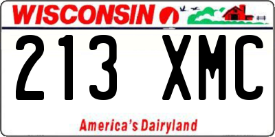 WI license plate 213XMC